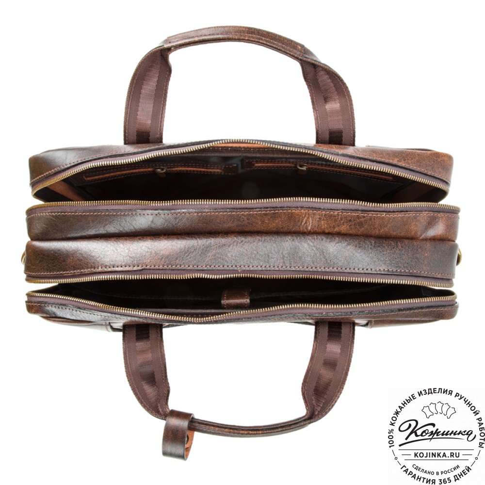 Кожаная мужская сумка-рюкзак "Генри" (коричневый эксклюзив)